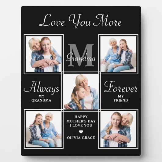 エレガントおばあちゃん5フォトコラージモノグラム詩 フォトプラーク (正面)