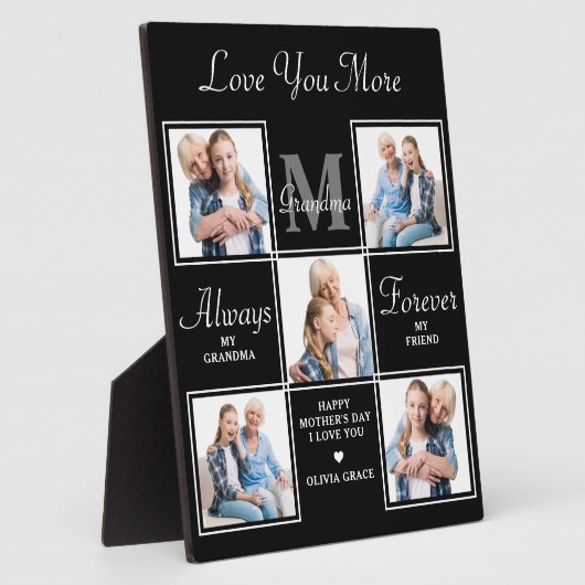 エレガントおばあちゃん5フォトコラージモノグラム詩 フォトプラーク (側面)