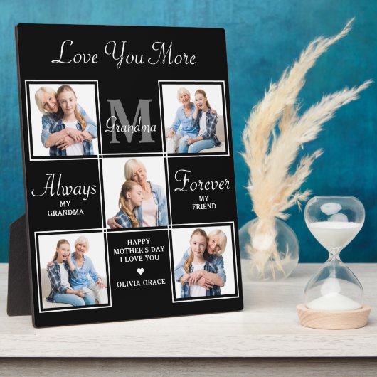 エレガントおばあちゃん5フォトコラージモノグラム詩 フォトプラーク (側面)