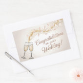 「エレガントおめでとうございます結婚」 長方形シール (封筒)