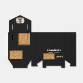 エレガントおめでとう院生金ゴールドグリッター写真 フェイバーボックス (折り畳みなし)