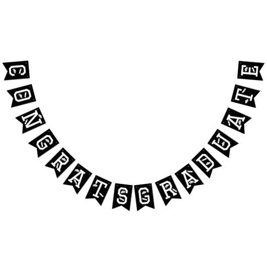 エレガントおめでとう院長白黒 バンティングフラッグ (全)