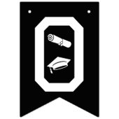 エレガントおめでとう院長白黒 バンティングフラッグ (第2の旗)