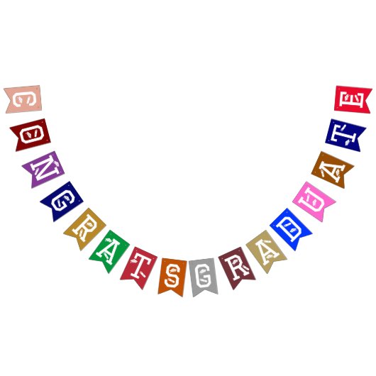 エレガントおめでとう院長、卒業証書カラフル バンティングフラッグ (全)