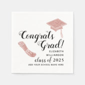 エレガントおめでとう2025年卒業クラス スタンダードカクテルナプキン (正面)