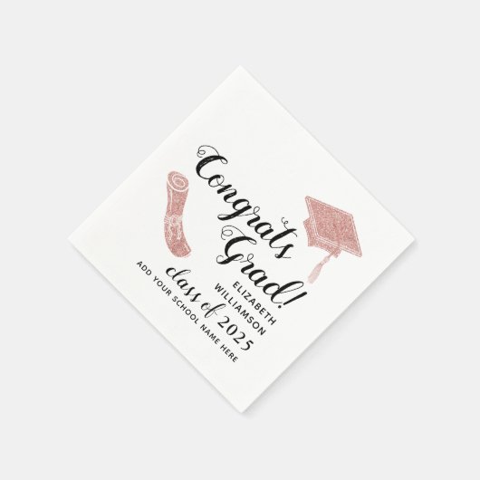 エレガントおめでとう2025年卒業クラス スタンダードカクテルナプキン (角)