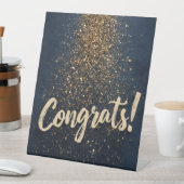 「エレガントおめでとう!」 ゴールデンと挨拶紙吹雪 台座サイン (インサイチュ)