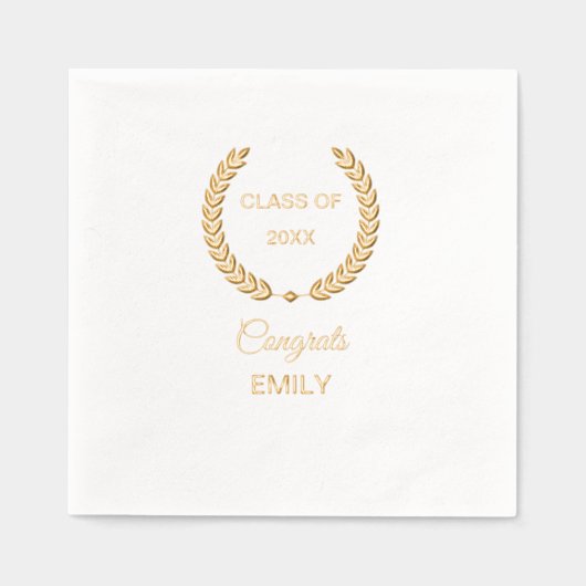 エレガントおめでとう 箔ナプキン (正面)