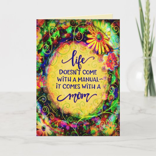 エレガントおもしろいシンプル引用文母の日 カード (正面)