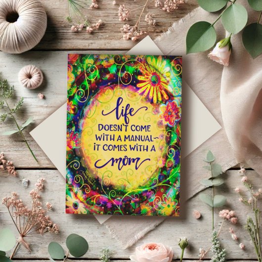 エレガントおもしろいシンプル引用文母の日 カード