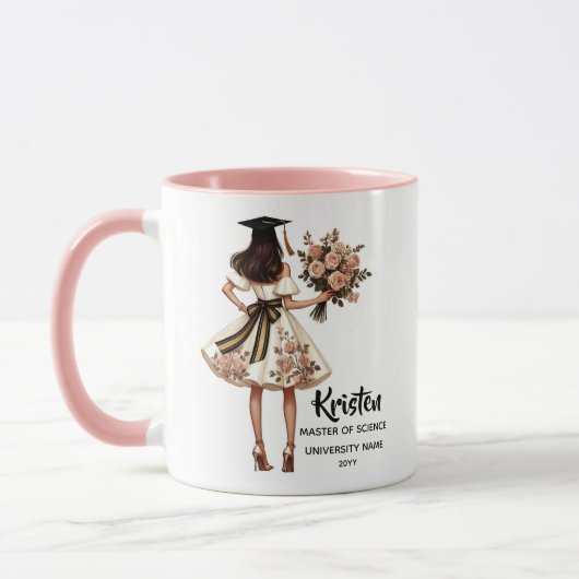 エレガントおもしろいパーソナライズされた卒業祝い マグカップ (左)