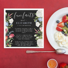 エレガントおもしろいファクトモダンスクリプトパステルフローラ スタンダードカクテルナプキン