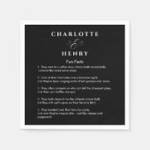 エレガントおもしろいファクト黒と白結婚の スタンダードカクテルナプキン (正面)