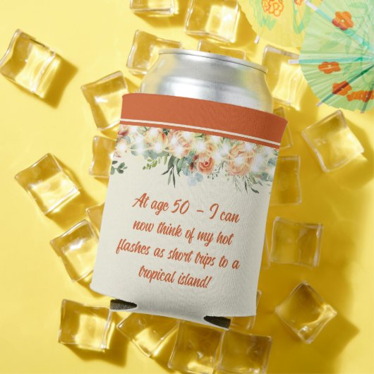 エレガントおもしろいフローラ50誕生日 缶クーラー (インサイチュ 夏)