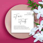 エレガントおもしろい事実パーソナライズされた結婚の スタンダードカクテルナプキン