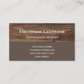 エレガントおもしろい木二音茶色の大工ブッシー 名刺 (裏面)