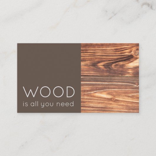 エレガントおもしろい木二音茶色の大工ブッシー 名刺 (正面)