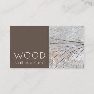 エレガントおもしろい木二音茶色の大工 名刺