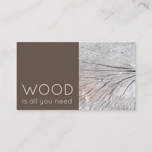 エレガントおもしろい木二音茶色の大工 名刺 (正面)