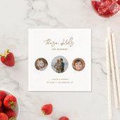 エレガントおもしろい金ゴールドKidsフォト婚約パーティ スタンダードカクテルナプキン (インサイチュ)