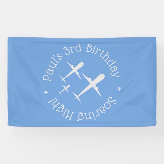 エレガントおもしろい3機青パーソナライズされた上 横断幕 (横)