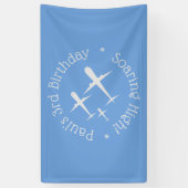 エレガントおもしろい3機青パーソナライズされた上 横断幕 (縦)