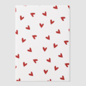 エレガントおよびシンプル赤いハートパターン ベラム紙招待状 (正面)