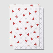 エレガントおよびシンプル赤いハートパターン ベラム紙招待状 (オフセット (招待状))