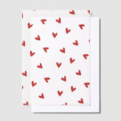 エレガントおよびシンプル赤いハートパターン ベラム紙招待状 (オフセット)
