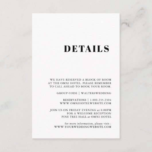 エレガントおよびトレンディーの白黒エンクロージャカード エンクロージャーカード (正面)