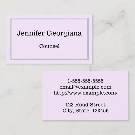 エレガントおよび基本的な弁護士の名刺 名刺 (正面/裏面)