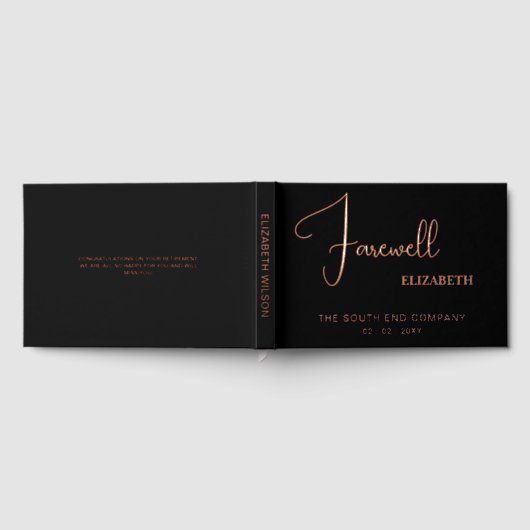 エレガントおモダン別離れれのパーティー退職 ゲストブック (全面)