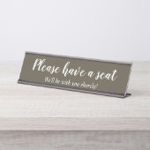 エレガントお座りください デスクネームプレート (正面)