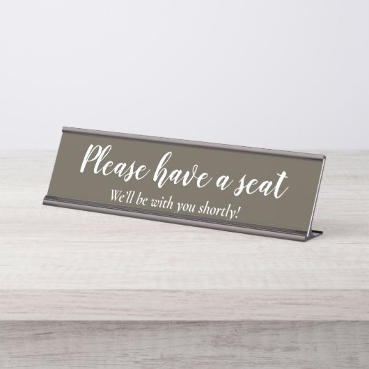 エレガントお座りください デスクネームプレート (正面)