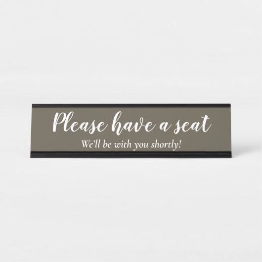 エレガントお座りください デスクネームプレート (正面)