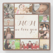 エレガントお母さん好きコラージュ ストーンコースター (正面)