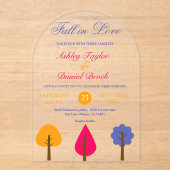 エレガントお洒落カラフル素朴秋の結婚式 アクリル招待状 (正面)