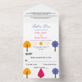 エレガントお洒落カラフル素朴秋の結婚式 オールインワン招待状 (内側)