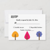 エレガントお洒落カラフル素朴秋の結婚式 出欠カード (正面)