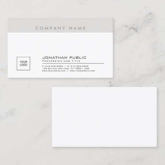 エレガントお洒落クリエイティブ会社のロゴプレーン優美 名刺 (正面/裏面)