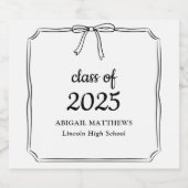 エレガントお洒落シンプルカスタム卒業 スパークリングワインラベル (シングルラベル)