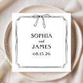 エレガントお洒落シンプルクラシック結婚BOW S スタンダードカクテルナプキン