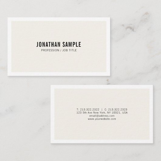 エレガントお洒落デザインゴシックフォントトレンディーモダン 名刺 (正面/裏面)