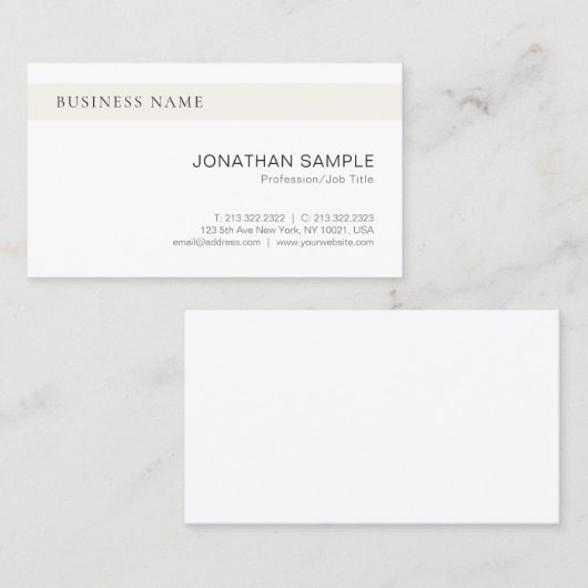 エレガントお洒落デザインモダンシックプレーントレンディー 名刺 (正面/裏面)