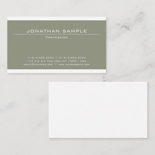 エレガントお洒落デザインモダンプロフェッショナル 名刺 (正面/裏面)