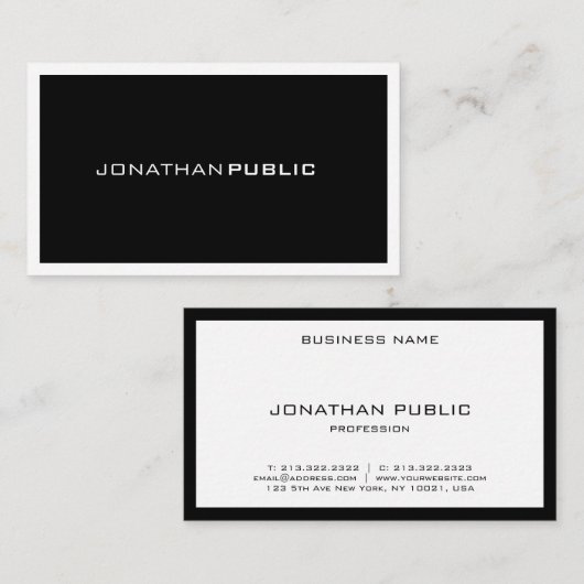 エレガントお洒落デザインモダンプロフェッショナル 名刺 (正面/裏面)