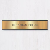 エレガントお洒落モダンデザインテンプレートブラック&金ゴールド サインプレート (正面)