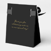 エレガントお洒落ヴィンテージブラックと金ゴールド結婚ズ フェイバーボックス (裏面サイド)