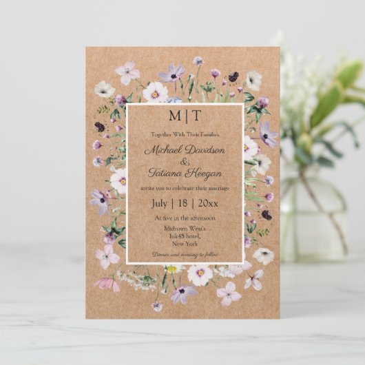 エレガントお洒落花筏結婚s 招待状 (スタンド正面)