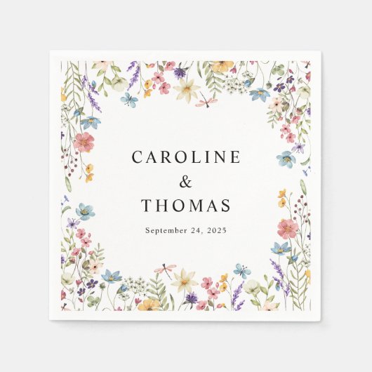 エレガントお洒落花結婚の スタンダードカクテルナプキン (正面)